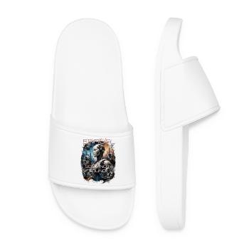  Cyberpunk Cyborg Robot Dystopia Error - Women’s Pool Sliders - white - Front