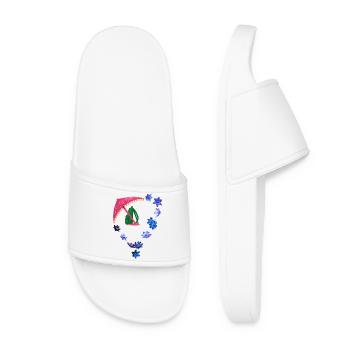 Parapluie scintillant et anneau de fleurs - Claquettes Femme - blanc - Devant