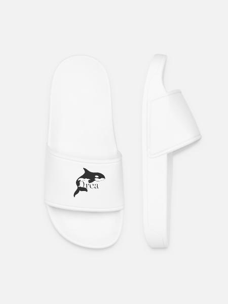 Orca Dream – Majestic Killer Whale - Women’s Pool Sliders - white