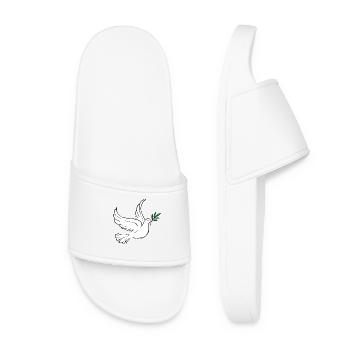 Colombe blanche, colombe de la paix, de la paix, de l’amour - Claquettes Femme - blanc - Devant