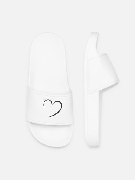 Cœur - Claquettes Femme - blanc
