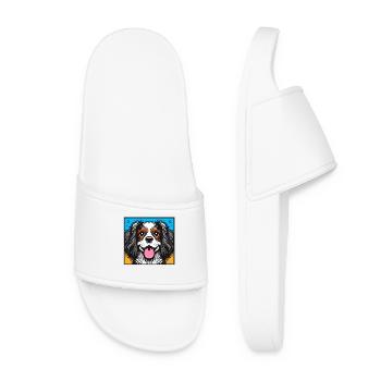 Roi Charles Cavalier Pop art - Claquettes Femme - blanc - Devant