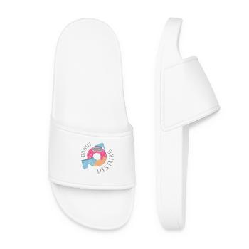 "Donut Disturb" - Funny Sleep Shirt - Women’s Pool Sliders - white - Front