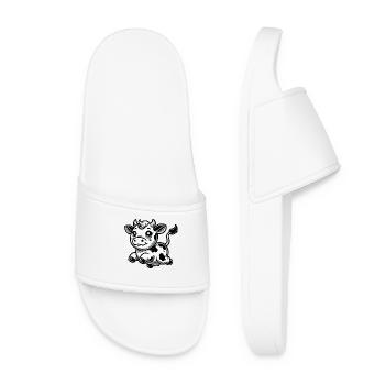 Bande dessinée de vache - Claquettes Femme - blanc - Devant