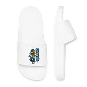 B-boy and graffiti - Women’s Pool Sliders - white - Front