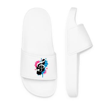 une clé de sol comme un graffiti - Claquettes Femme - blanc - Devant