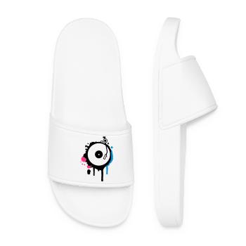 une table tournante et bras de lecture des graffit - Claquettes Femme - blanc - Devant