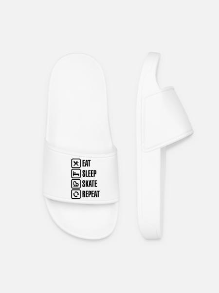 Eat sleep figure ice skate repeat - Claquettes Femme - blanc