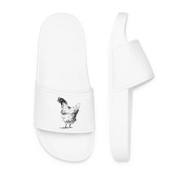 Huhn - Frauen Badelatschen - Weiß - Vorne