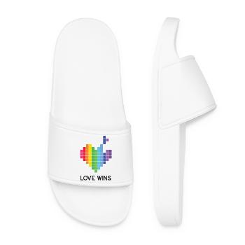 Mois de la fierté LGBT - L’amour gagne - Claquettes Femme - blanc - Devant
