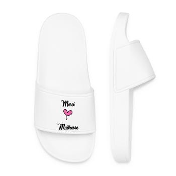 MAÎTRESSE. MAITRE. MERCI. MERCI MAÎTRESSE - Claquettes Femme - blanc - Devant