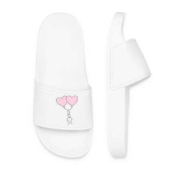 Cœur rose cadeau de la Saint-Valentin en cœur rose - Claquettes Femme - blanc - Devant
