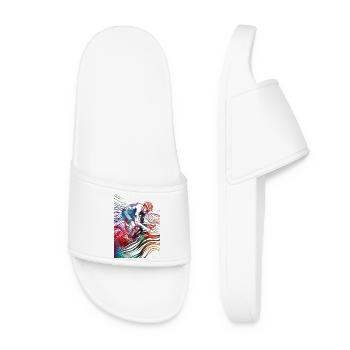 Cycling Bike sport art #cycling - Women’s Pool Sliders - white - Front