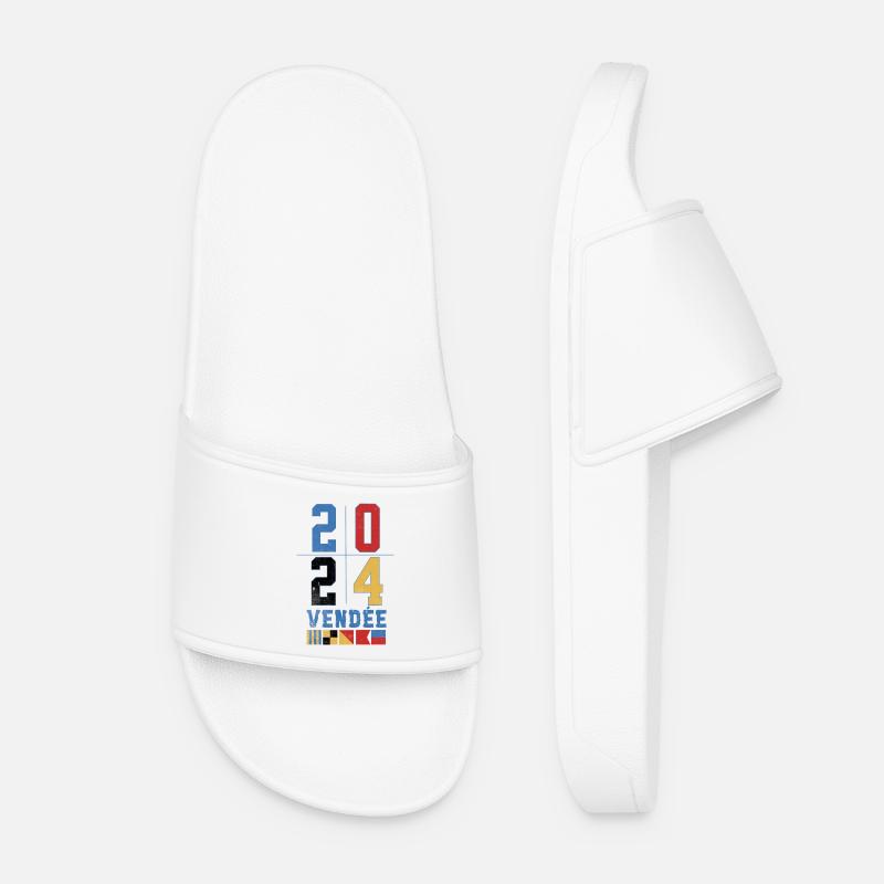 Design régate globe Année 2024 Vendée  - Claquettes Femme - blanc