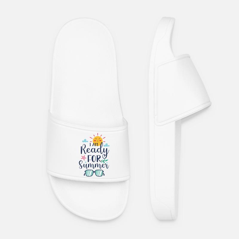 I am Ready for Summer - Women’s Pool Sliders - white