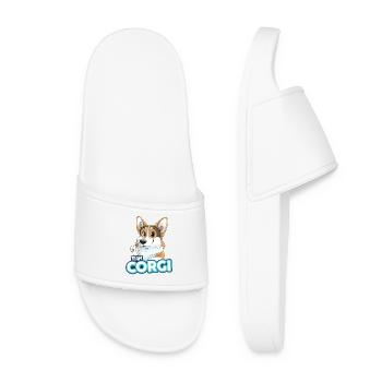 TEAM Corgi - dreifarbig - Frauen Badelatschen - Weiß - Vorne
