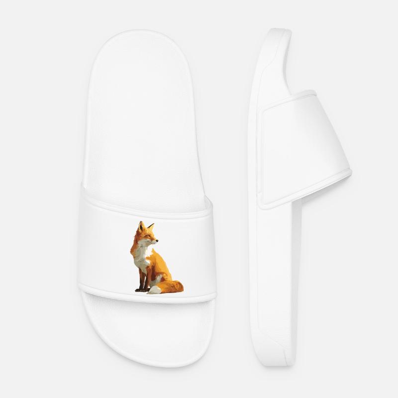 Fascinating silhouette of a proud fox - Women’s Pool Sliders - white
