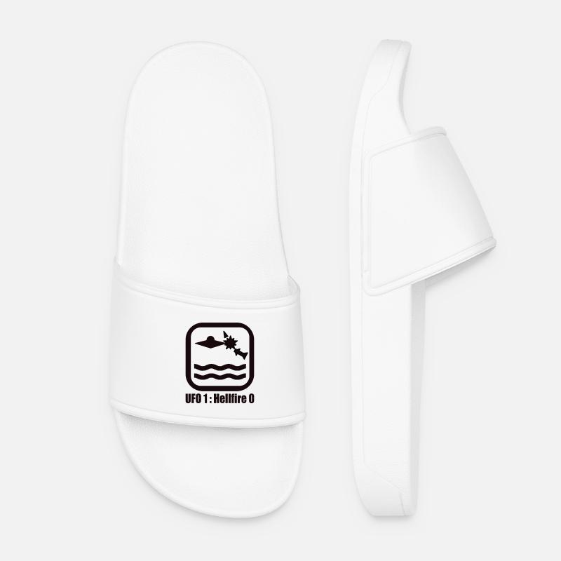 UFO Rocket Meme 1:0 T-Shirt Gift Black - Women’s Pool Sliders - white
