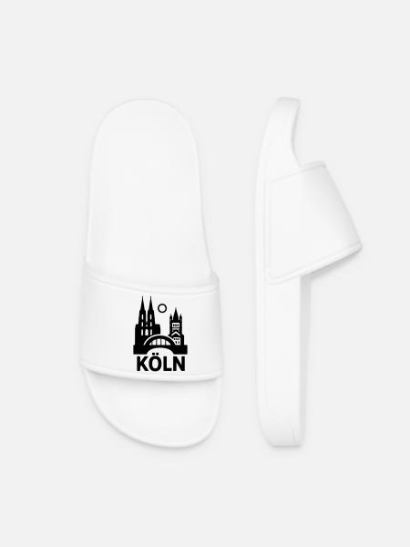 Köln Silhouette - Frauen Badelatschen - Weiß