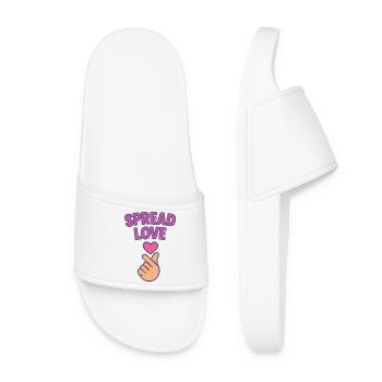K-POP Spread Love : Geste de la main du cœur - Claquettes Femme - blanc - Devant