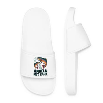 Fishing with dad family motif - Women’s Pool Sliders - white - Front