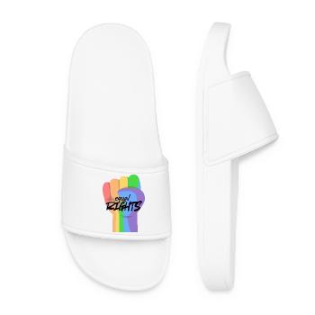 Rainbow Fist Equality - Women’s Pool Sliders - white - Front