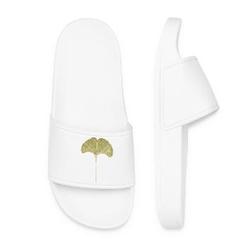 Gingko Leaf - Women’s Pool Sliders - white - Front