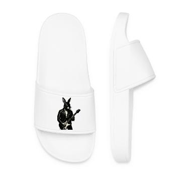 Rabbit in Leather plays Guitar - Women’s Pool Sliders - white - Front