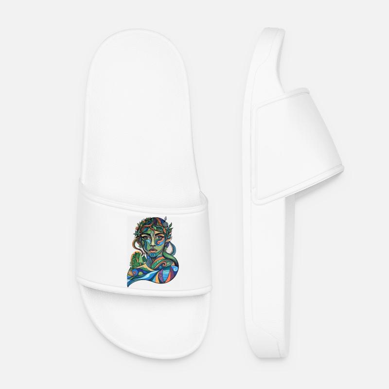 Mother Nature on the Move - Women’s Pool Sliders - white
