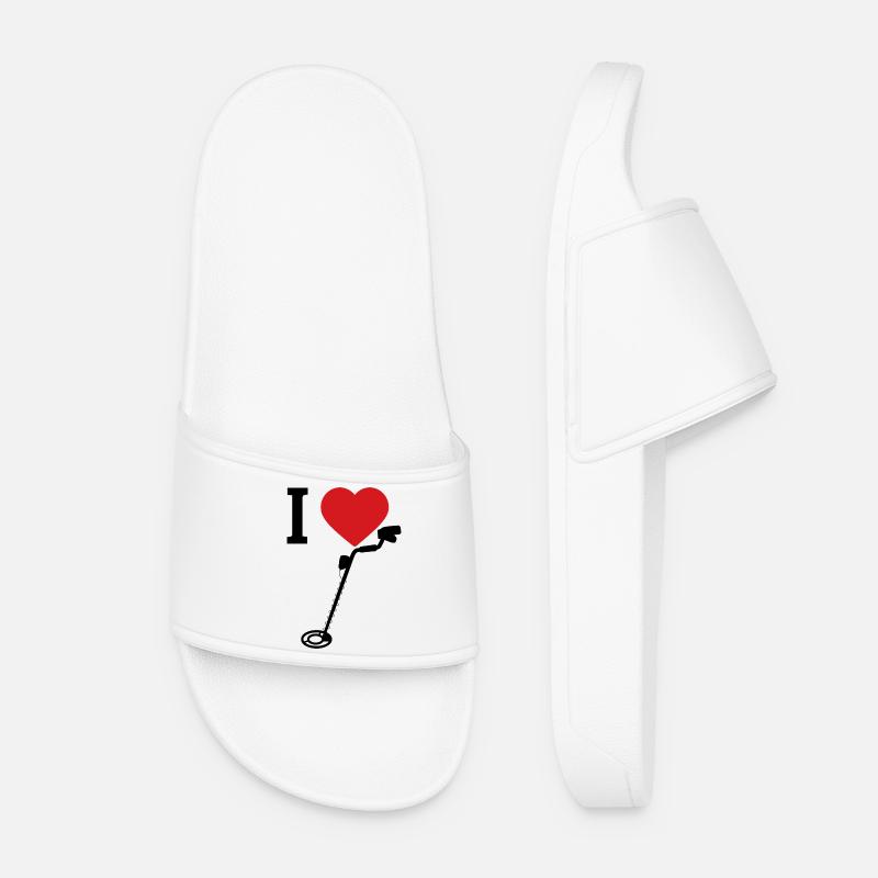 I_Love_metaldetecting - Women’s Pool Sliders - white