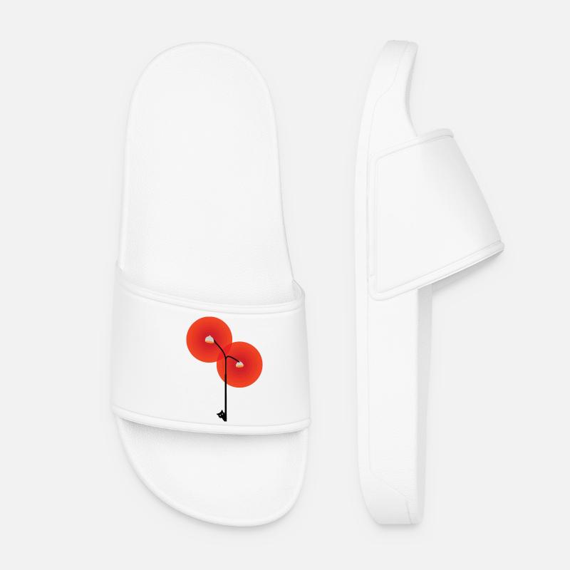 Street light with cat - Women’s Pool Sliders - white