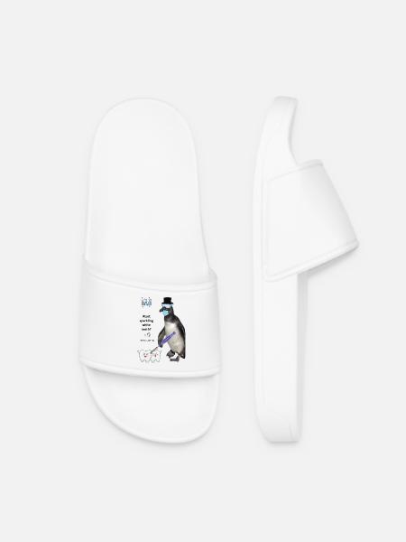 Funny Teeth Cleaning Design for Dental Practice - Women’s Pool Sliders - white