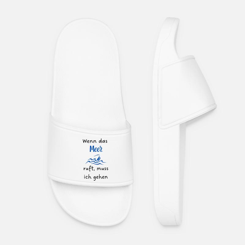 Wenn_das_Meer is calling - Women’s Pool Sliders - white