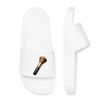 Makeup Brush Illustration - Women’s Pool Sliders - white - Front