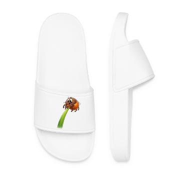 Funny Tick on Blade of Grass - Women’s Pool Sliders - white - Front
