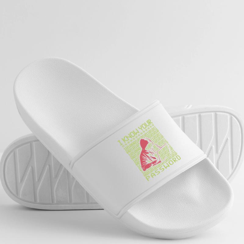 Hacker hackt Programmierer Linux Passwort Hacker Frauen Badelatschen