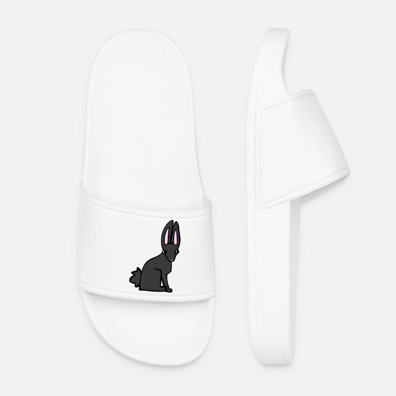 Schwarzer Hase - Frauen Badelatschen - Weiß