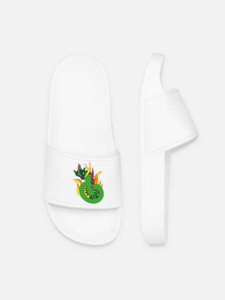 Dragon de Feu, Abstraction - Claquettes Femme - blanc