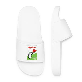 Melon Life Pinguin - Frauen Badelatschen - Weiß - Vorne