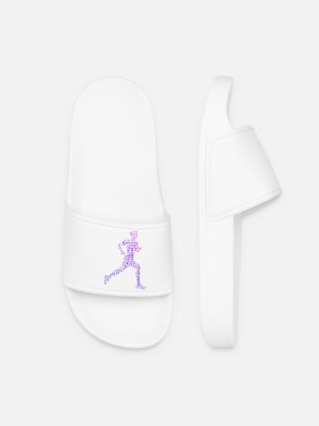Geschenkidee für einen Running mit Running - Frauen Badelatschen - Weiß