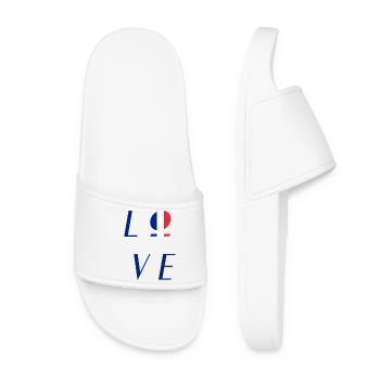 Logo tricolore France France - Claquettes Femme - blanc - Devant