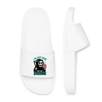 I'm Just Here For The Donuts Skeleton - Women’s Pool Sliders - white - Front