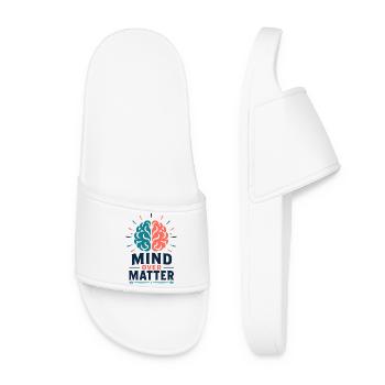 Mind Over Matter – Motivation Gehirn Mental Health - Frauen Badelatschen - Weiß - Vorne