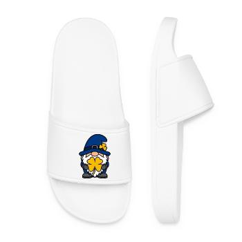 Colorful Lucky Dwarf with Shamrock - Women’s Pool Sliders - white - Front