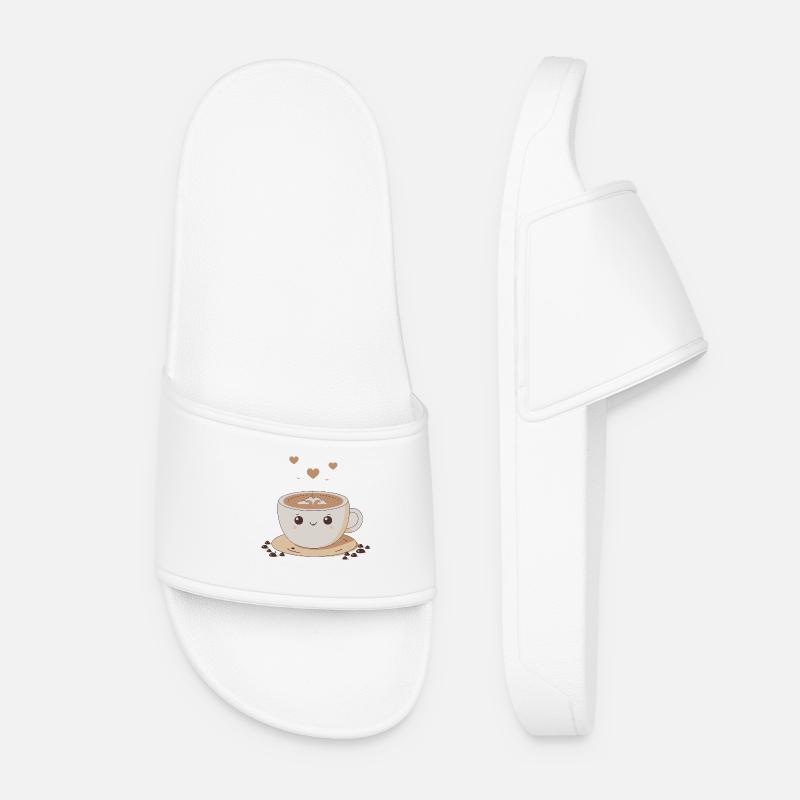 sweet coffee cup - Women’s Pool Sliders - white