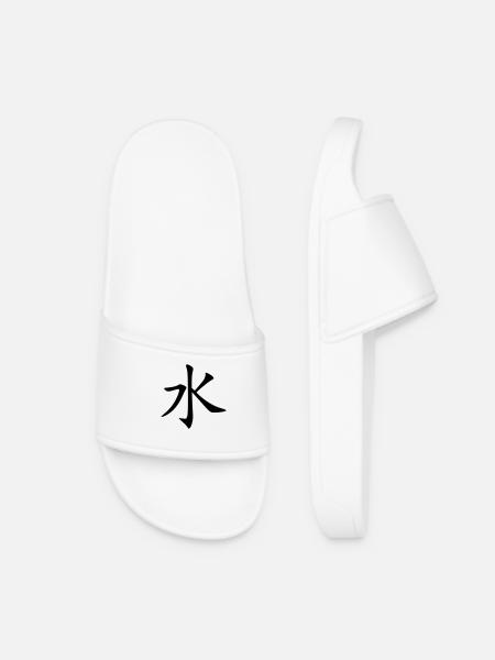 Mizu Kanji (Water / Eau) - Women’s Pool Sliders - white