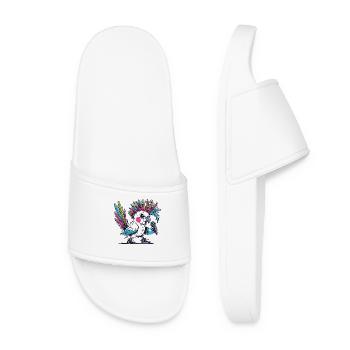 Punk cockatoo with mohawk - Women’s Pool Sliders - white - Front