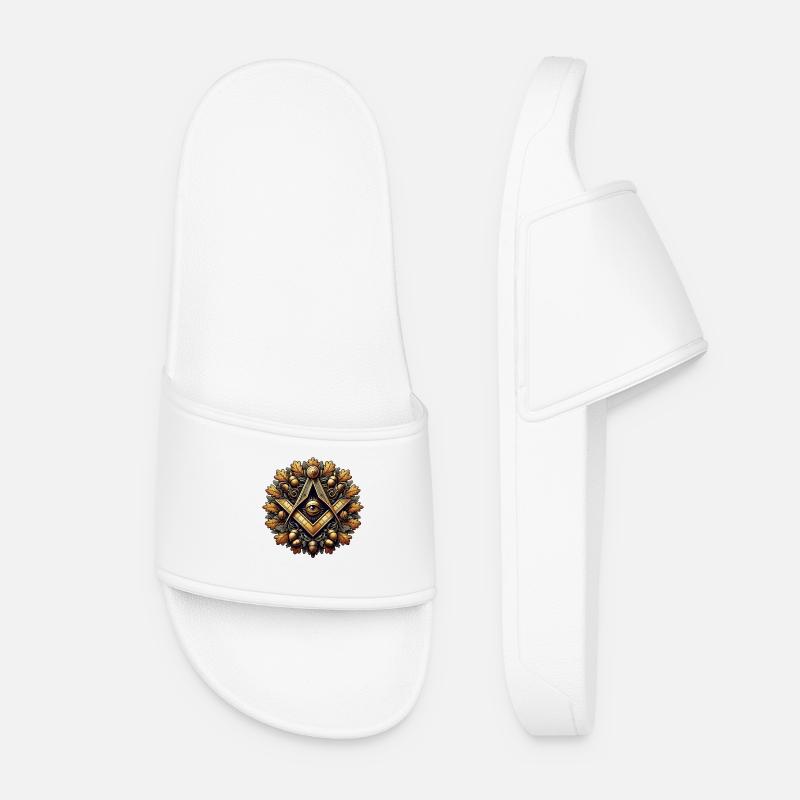 Masonic Logo - Women’s Pool Sliders - white