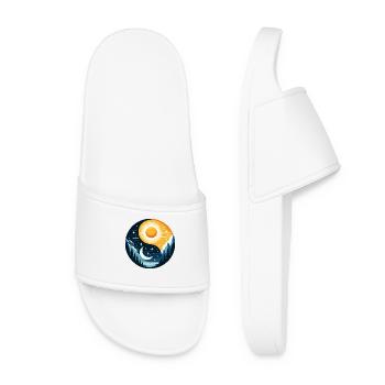 Yin Yang Sun and Moon - Women’s Pool Sliders - white - Front