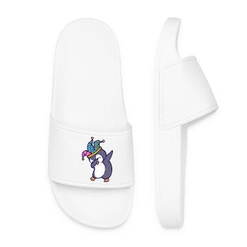 Funny Bird Cute Penguin Zoo Animal - Women’s Pool Sliders - white - Front